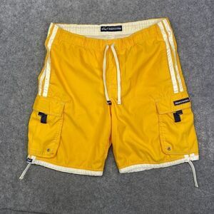 Vintage Abercrombie & Fitch Mustard Yellow Nylon Cargo Utility Hybrid Shorts